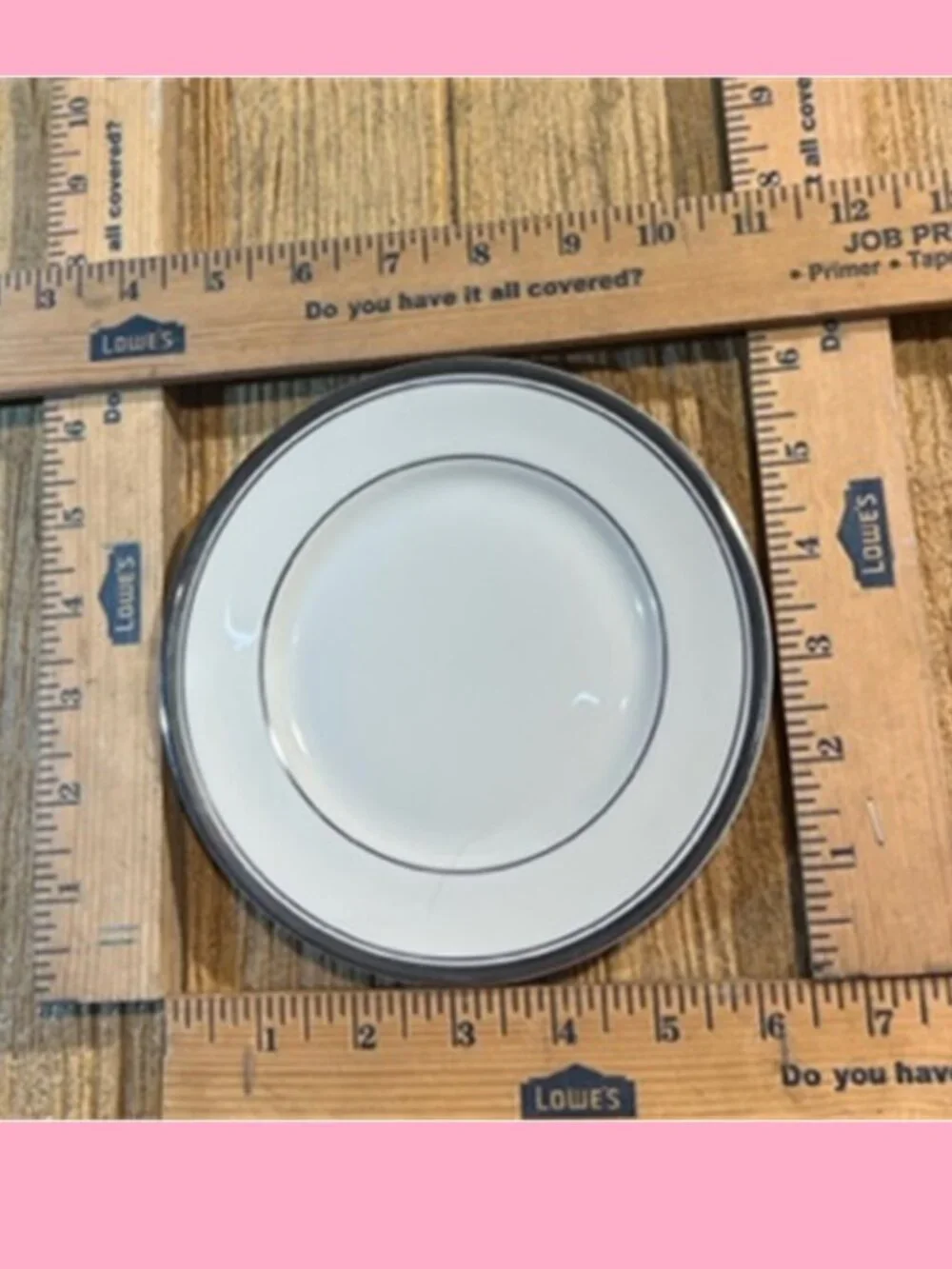 Four (4) Franciscan Huntington Pattern Platinum Trim Bread & Butter Plates 4BB